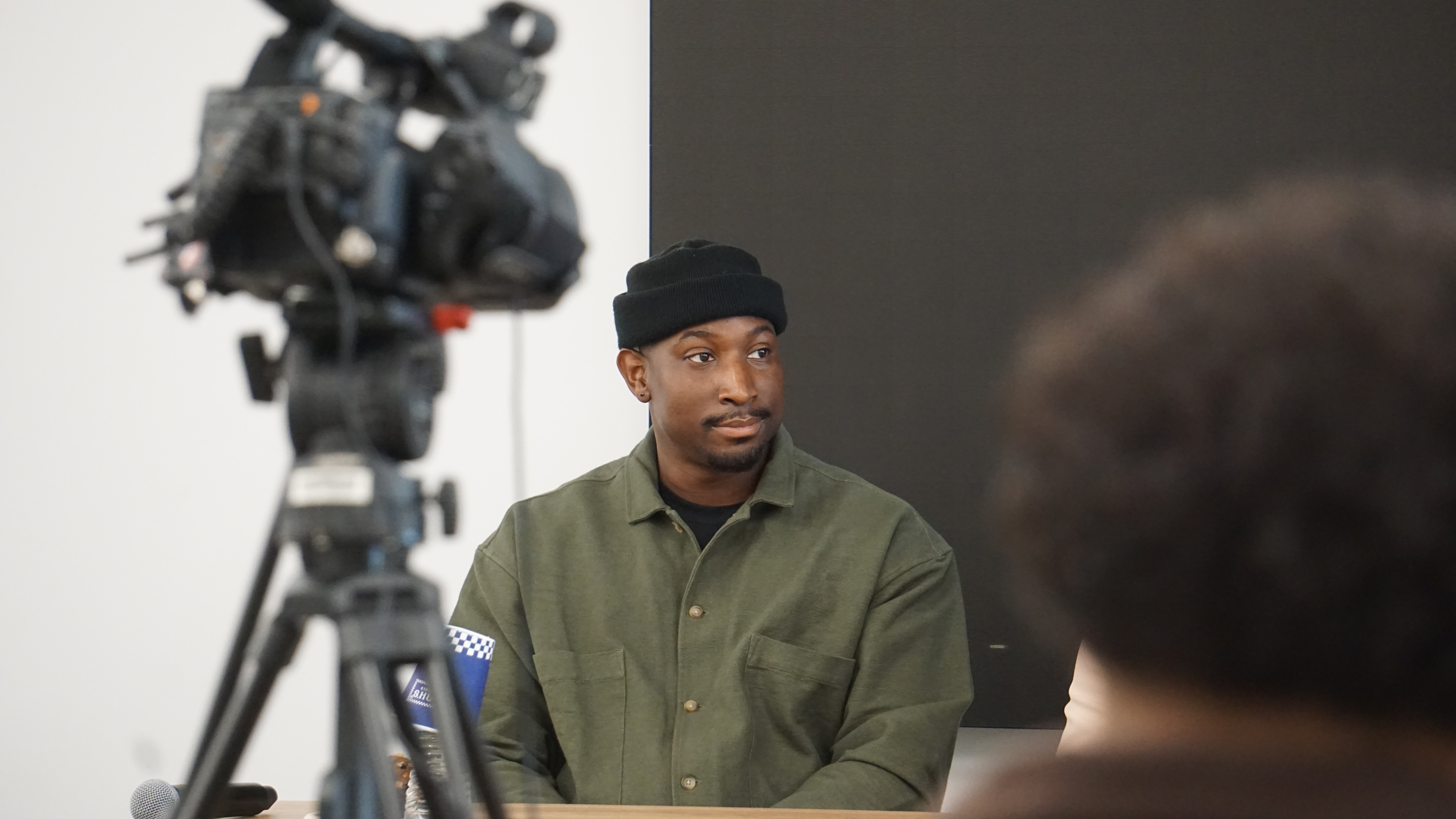 Temitayo Osilesi — on set at CBS News Bay Area